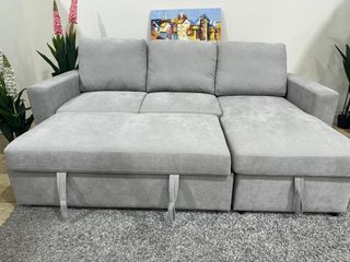 Sofá cama chaise longue 234cm beige