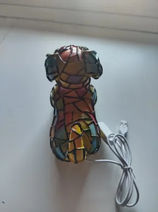 Lampada cane in vetro colorato