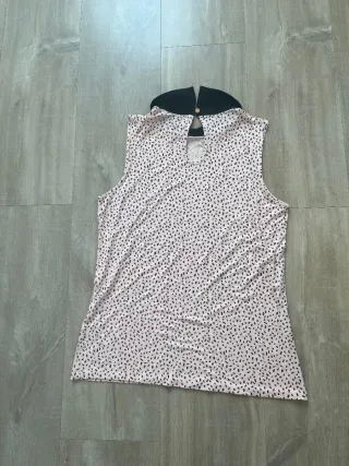 Top Zara Mujer Negro y Rosa