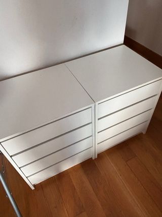 Cajoneras blancas de 4 cajones