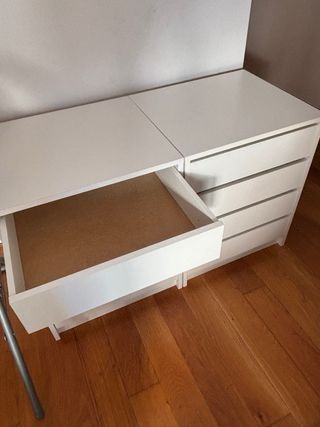 Cajoneras blancas de 4 cajones