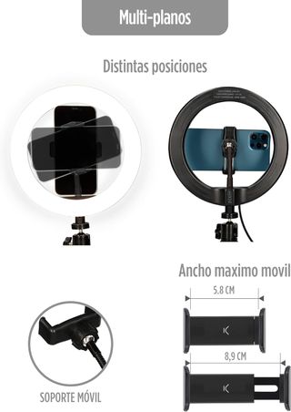 KSIX Aro de Luz Trípode sobremesa regulable.15 col