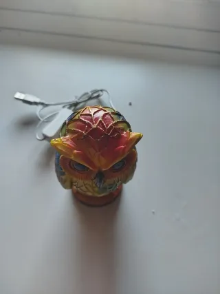 Lampada gufo multicolore in vetro