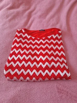 Maglia Me&Me Zig Zag Rossa Bianca S/M
