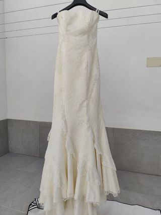 Traje de Novia Beige/Blanco