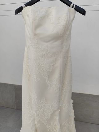 Traje de Novia Beige/Blanco