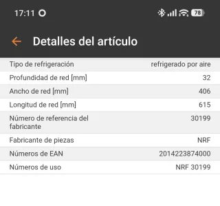 Radiador Intercooler NRF Seat Audi VW Skoda