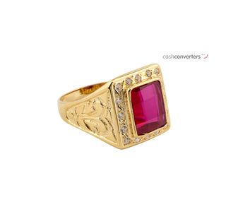 sello oro 18k con piedra