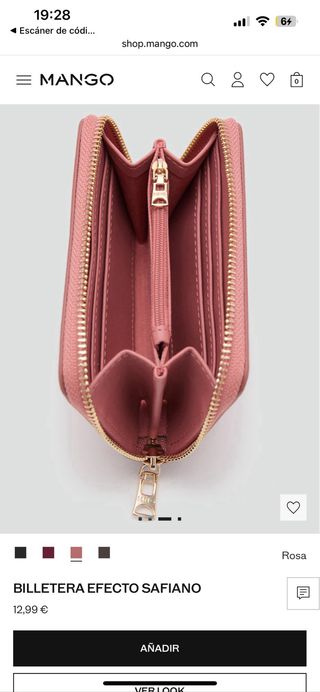 Cartera Mango Naranja Cremallera