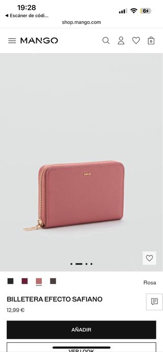 Cartera Mango Naranja Cremallera
