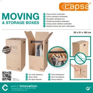 Caja armario mudanza ropa colgada Leroy Merlin