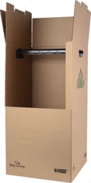 Caja armario mudanza ropa colgada Leroy Merlin