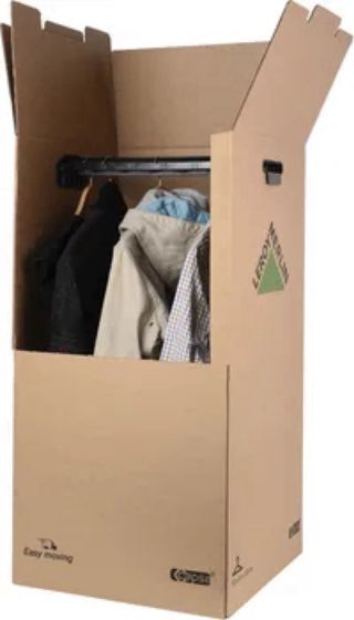 Caja armario mudanza ropa colgada Leroy Merlin