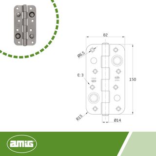 Amig - Pack de 6 Bisagras de Seguridad para Puerta