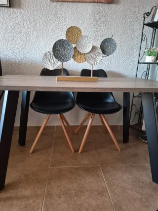 Mesa Comedor Rectangular Madera y Metal