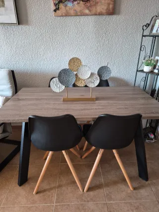 Mesa Comedor Rectangular Madera y Metal