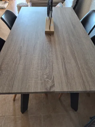 Mesa Comedor Rectangular Madera y Metal