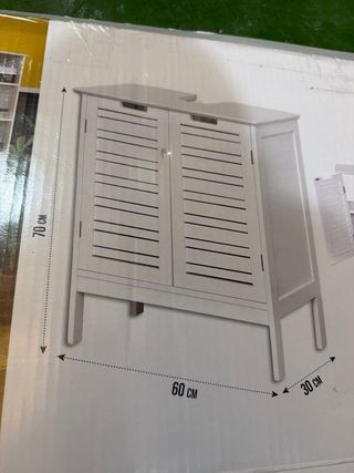 Armario bajo lavabo 2 puertas + estante