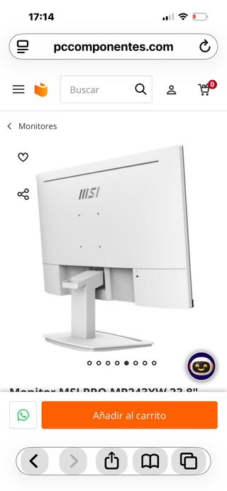 Monitor MSI blanco, PRECIO NO NEGOCIABLE