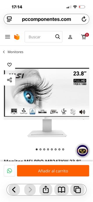 Monitor MSI blanco, PRECIO NO NEGOCIABLE