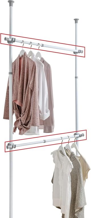 WENKO Barra para ropa HERKULES 2 piezas - Juego de