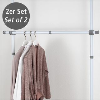 WENKO Barra para ropa HERKULES 2 piezas - Juego de