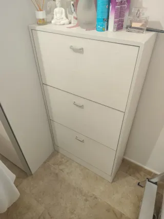 Zapatero 18 pares beige/blanco