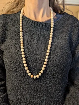 Collana perle corallo rosa chiaro "pelle d'angelo"