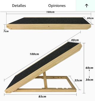 Rampa Plegable para Perros.Altura ajustable.