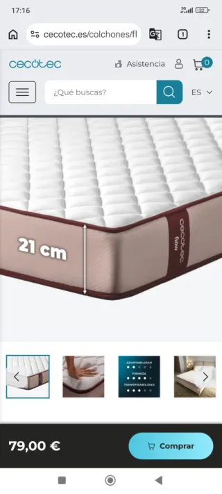 Fantástico colchón Cecotec 90x190