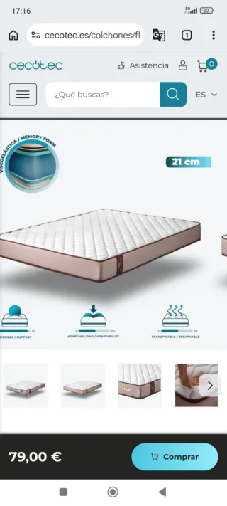 Fantástico colchón Cecotec 90x190