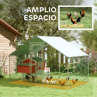 Gallinero Metálico Exterior 3x2m con Percha