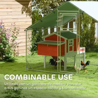 Gallinero Metálico Exterior 3x2m con Percha