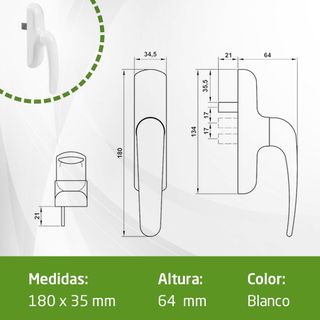Amig - Manilla para Ventanas Oscilobatientes - Bas