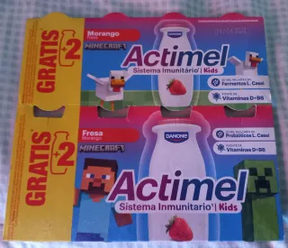 Minecraft, colección completa 14 Botellas Actimel