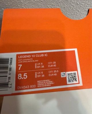 Botas Fútbol Sala Nike Tiempo Legend Talla 40