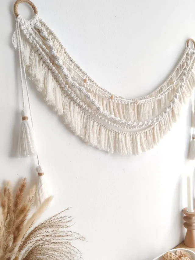 Colgante Macramé Algodón y Madera