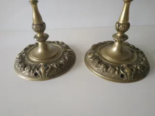 Candelabros Bronce y Cristal