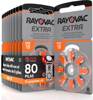 - 80 Pila para Audífonos Rayovac Extra 13. 10 Pa
