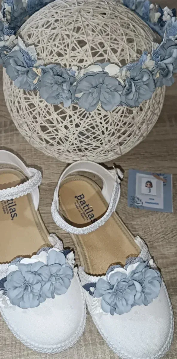 Alpargatas Batilas Talla 35 y Corona Flores