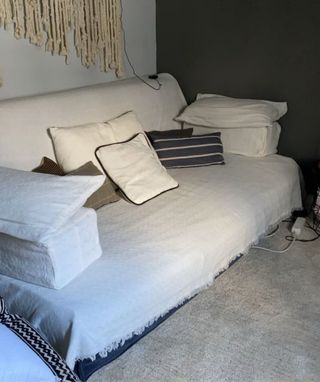 Sofá cama azul marino