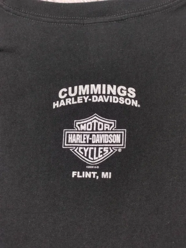 Harley Davidson Camiseta Negra Gráfico Flint, Mích