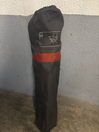 Mesa plegable camping naranja y plata