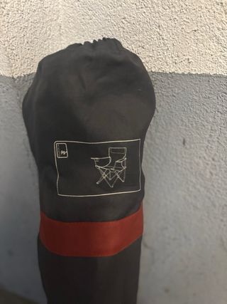 Mesa plegable camping naranja y plata