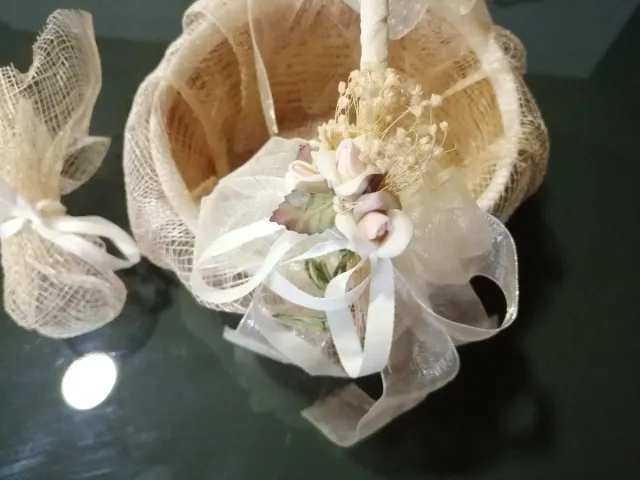 Cesta Mimbre para Anillos de Boda.