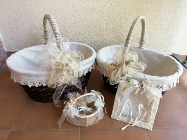 Cesta Mimbre para Anillos de Boda.