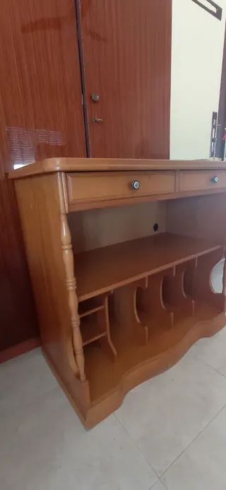 Mueble vintage madera TV/vinilos