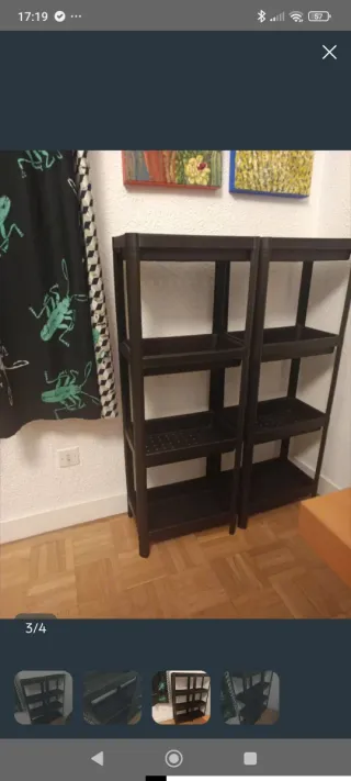 Solo hoy. 2 Estanterías Ikea Plástico Negras