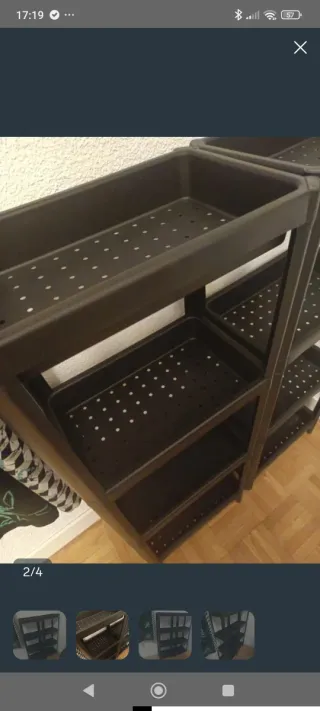 Solo hoy. 2 Estanterías Ikea Plástico Negras