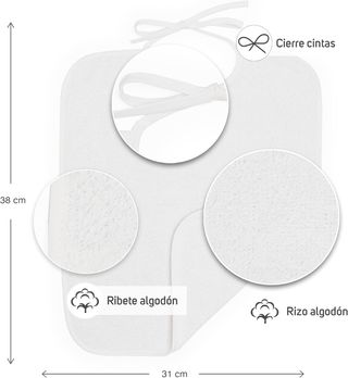 Ti TIN Baberos guardería grandes – Pack de rizo al